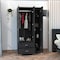 Tuhome Austral 3 Door Armoire with Drawers, Shelves, and Hanging Rod, Black CLW3932 - alternate 1